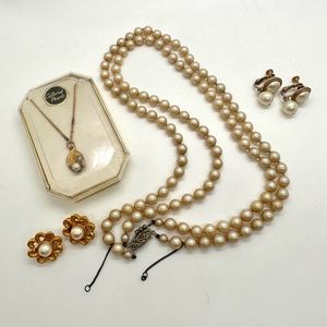 Vintage Granny Pearl Jewelry Lot